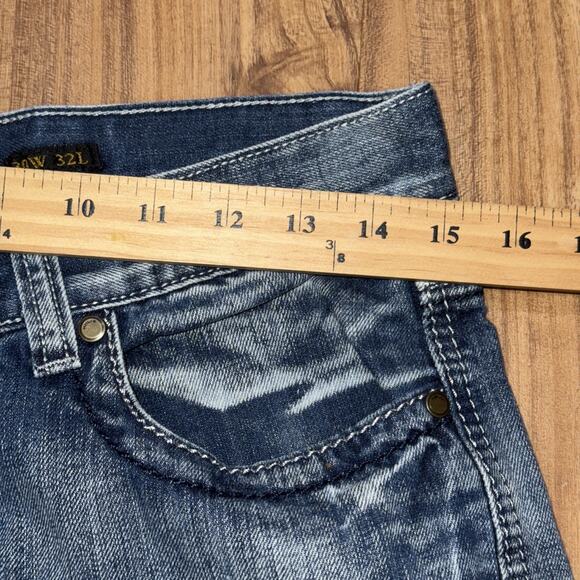 Helix Jeans Mens 30x32 Loose Straight Blue Denim Grunge Rock Punk - Picture 6 of 8